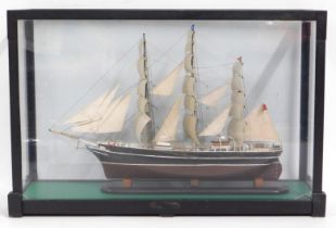 A scratch built model of a tall ship by artist & e