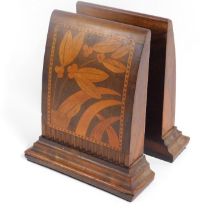 A pair of Edwardian inlaid bookends