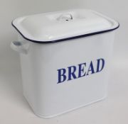 An enamelled bread bin 13in x 12.5in x 9.75in