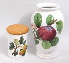 A Portmeirion Pomona vase twinned with a Pomona po