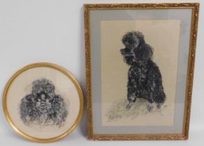 Two Jean Woodward pastels of poodles, largest imag