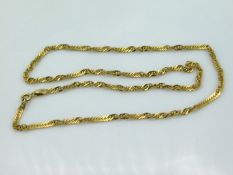 An 18in long 9ct gold Singapore style link chain,