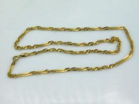 An 18in long 9ct gold Singapore style link chain,