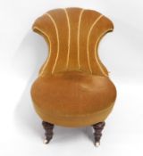 A 19thC. low level slipper chair, 25in high to bac