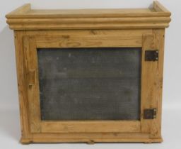 A pine meat safe, 21.5in wide x 14.5in deep x 10.5