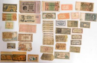 A collection of mixed bank notes & a small selecti