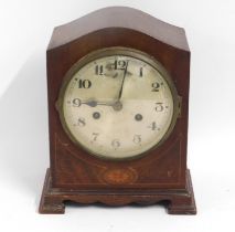 An Edwardian mantle clock, 10.5in tall