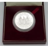 A cased Cornwall Council silver proof crown for 25