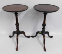 A pair of 19thC. mahogany wine tables, both a/f, 1