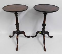 A pair of 19thC. mahogany wine tables, both a/f, 1