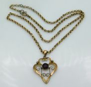 A 16in long 9ct gold chain, including non-gold rep