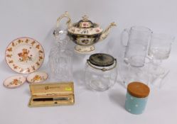 A Victorian teapot, three pieces of Masons nursery
