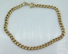 A 9ct gold curb link bracelet, 3.4g, 8.5in long