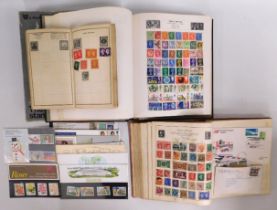 Three child's stamp albums & a small selection of