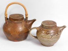 Two studio ware teapots by Sarah Walton, one had c