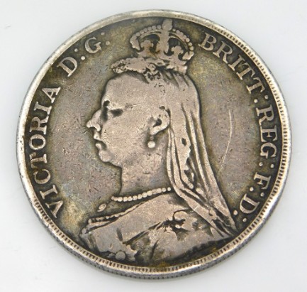 An 1888 Victorian jubilee head silver crown, 27.6g