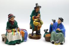 Three Royal Doulton figurines Silks & Ribbons HN20