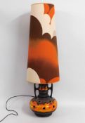 A large, retro lamp, 47.625in tall inclusive