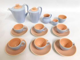 A retro seventeen piece Poole pottery coffee set