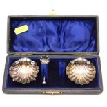 A pair of cased Victorian 1896 Chester silver shel