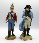 Two Dresden porcelain figurines including Napoleon