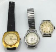A vintage Stabilo automatic watch twinned with a T