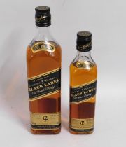 Two bottles of Johnnie Walker Black Label 12 year
