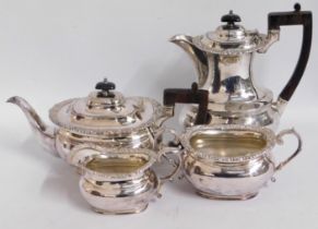 A four piece silver plated tea & coffee set