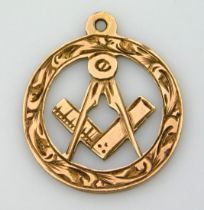 A 9ct gold masonic medallion by Albert Ernest Jenk