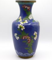 A Japanese cloisonne vase, small bruise, 12.75in t