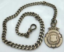 A Birmingham silver Albert chain with William Aitk