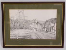 A framed print of the Tamar & Brunel bridges signe