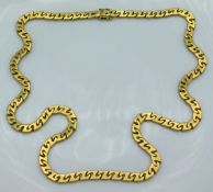 A substantial 21in long, 18ct gold curb link chain