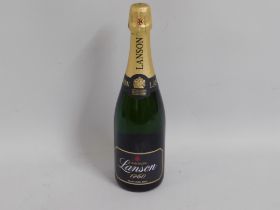 A bottle of Lanson champagne