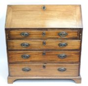 An early 19thC. mahogany bureau, 36in wide x 38.5i