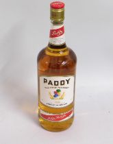 A bottle of Paddy, 'Old Irish Whiskey', triple dis