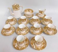 A twenty five piece Hammersley & Co. gilded porcel