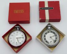 A boxed Smiths top wind pocket watch, twinned with