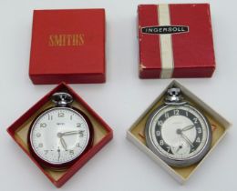 A boxed Smiths top wind pocket watch, twinned with