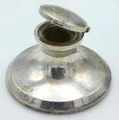 A small 1922 Birmingham silver ink well by Napper