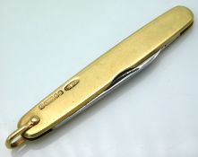 A 1940's 9ct gold cased pocket knife by George Ibb
