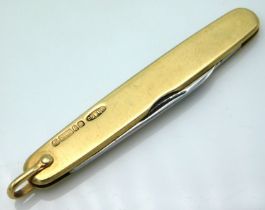 A 1940's 9ct gold cased pocket knife by George Ibb