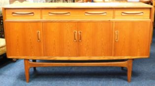 A retro G-Plan teak sideboard, 59.75in wide x 33.5