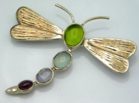 A 'Hiho' branded silver dragonfly brooch set with