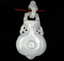 A Qiaose vase master carving 35ct jadeite pendant,