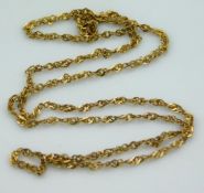 A 9ct gold rope chain, missing last link, a/f, 16i