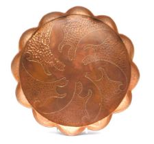 An arts & crafts style copper tray by Herbert Dyer