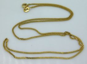 A 20in long 9ct gold chain, 2.9g