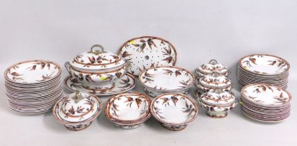 Approx. 62 pieces of 19thC. ironstone style 'Bambo