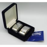A cased set of 1996 Carrs of London silver napkin